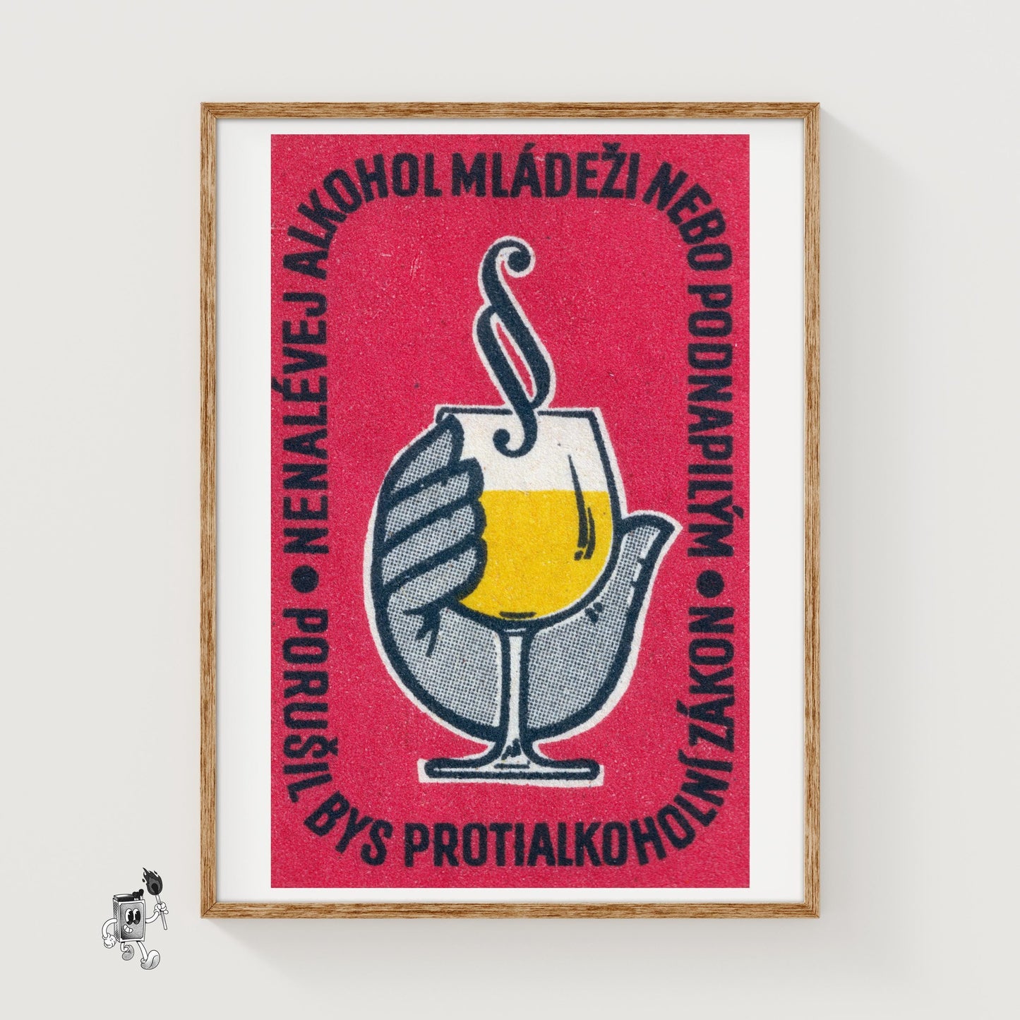 Glass of Wine - vintage matchbox label print