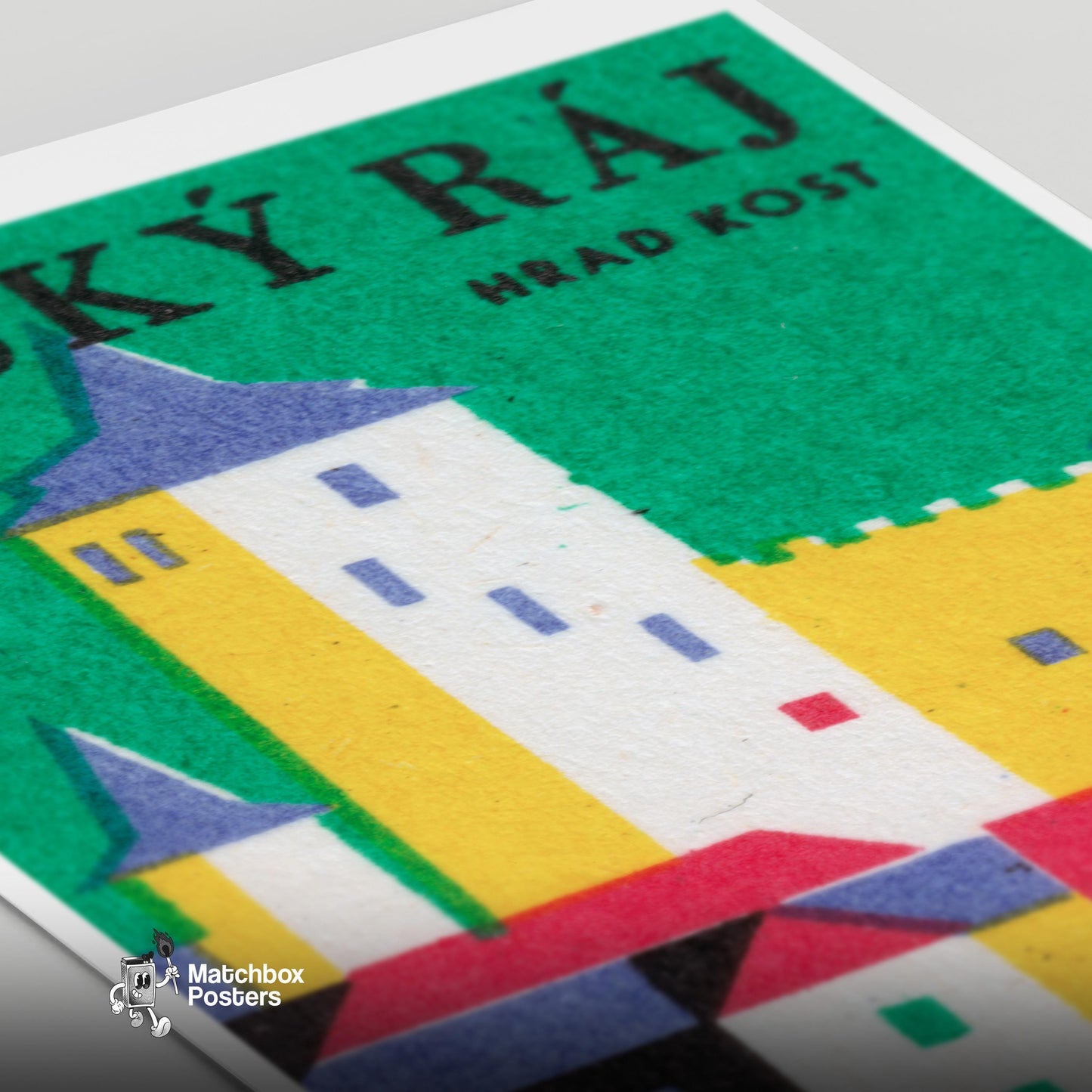 Castle - vintage matchbox label print - close-up detail