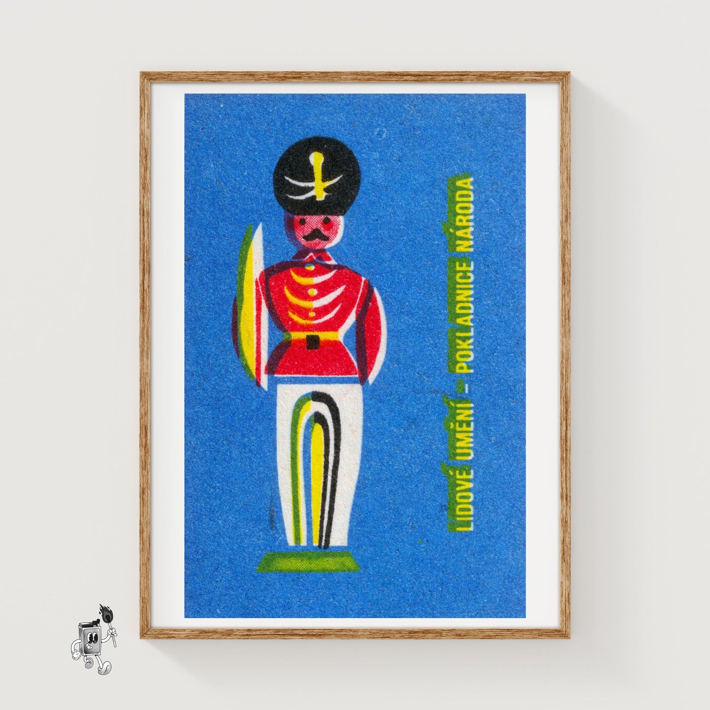 Stylized Soldier - vintage matchbox label print