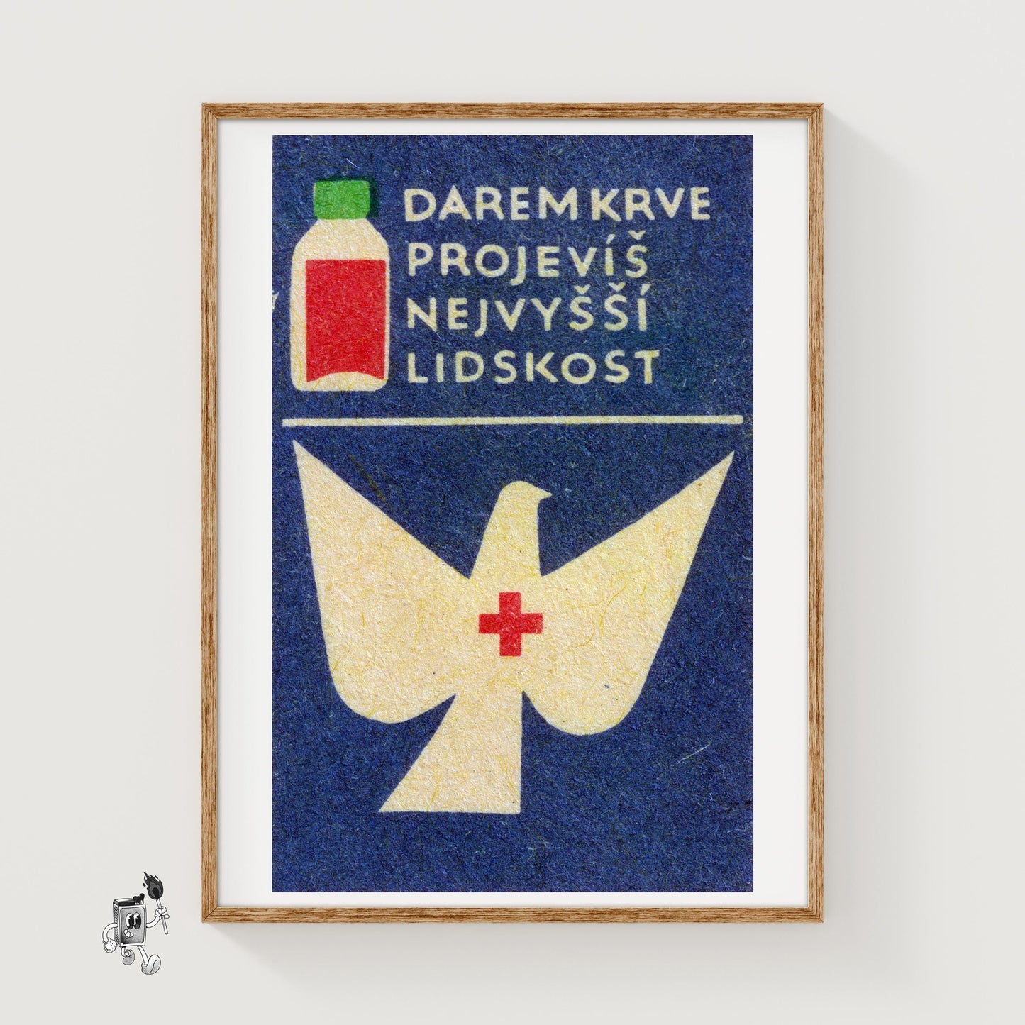 Dove Czechoslovakia Mid-Century Matchbox Label - vintage matchbox label print