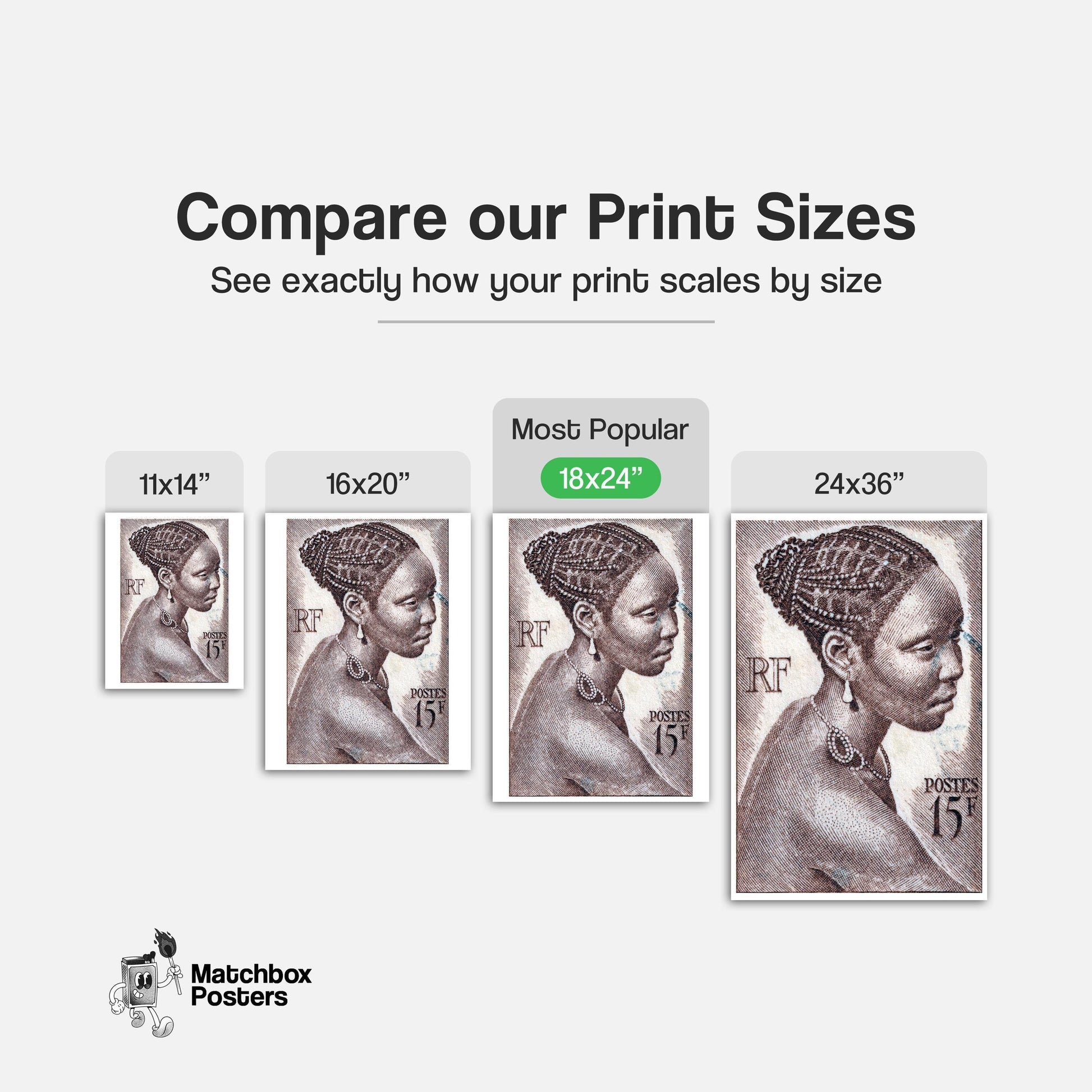African Woman Print - vintage matchbox label print - gallery wall preview