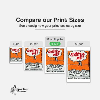 Cartoon Bird Speaking From A Wire - vintage matchbox label print - gallery wall preview