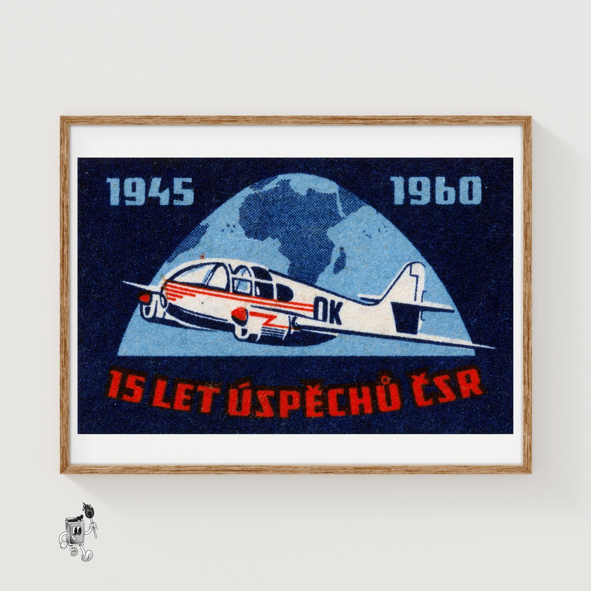 Aeroplane - vintage matchbox label print