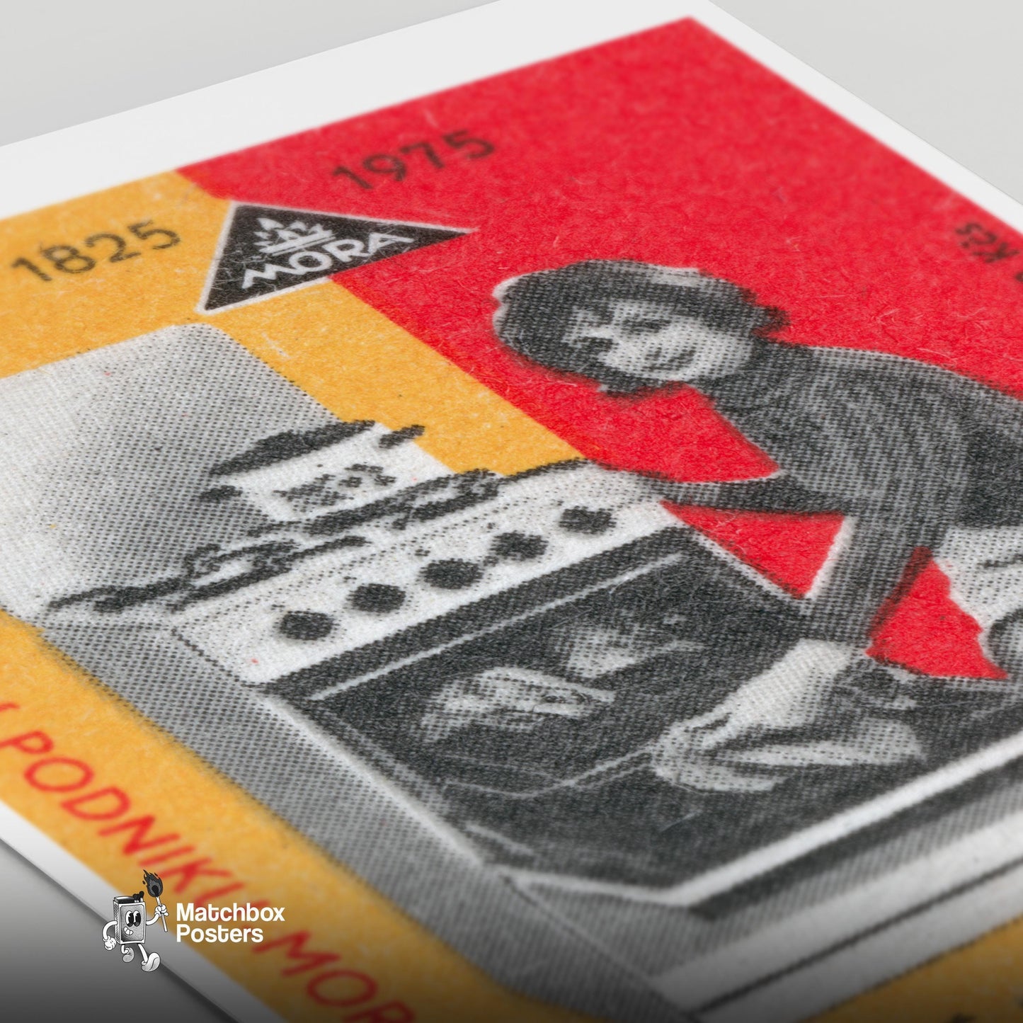 Modern Kitchen Applicance - vintage matchbox label print - close-up detail