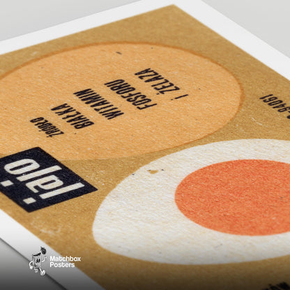 Illustration Of An Egg - vintage matchbox label print - close-up detail