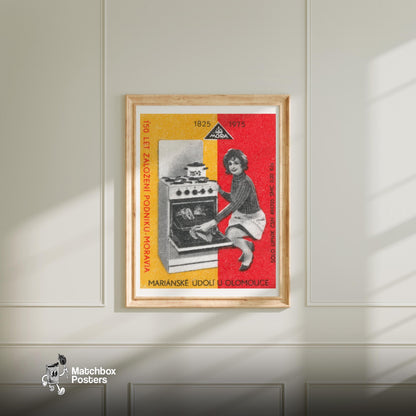Modern Kitchen Applicance - vintage matchbox label print - bedroom mockup
