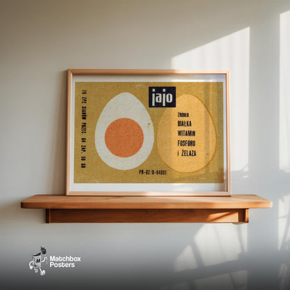 Illustration Of An Egg - vintage matchbox label print - size comparison