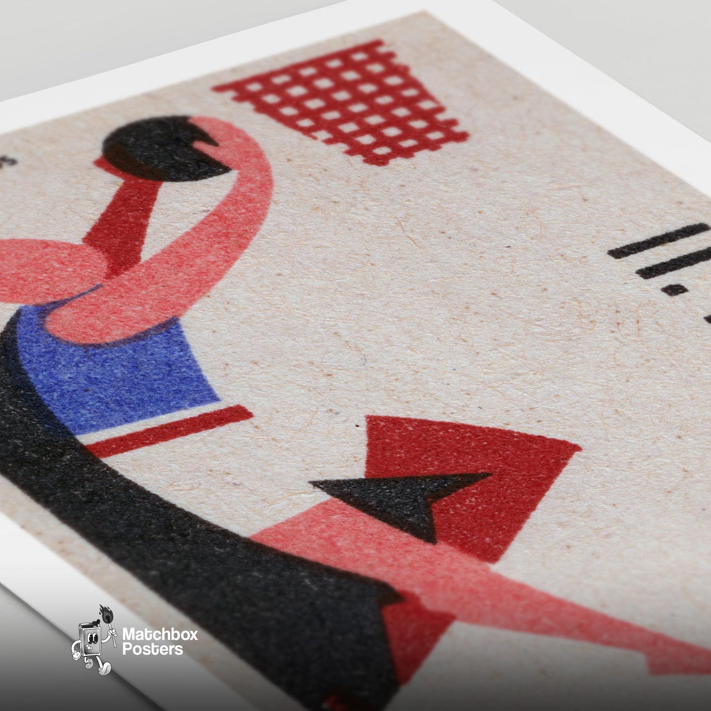 Basketball Player - vintage matchbox label print - close-up detail