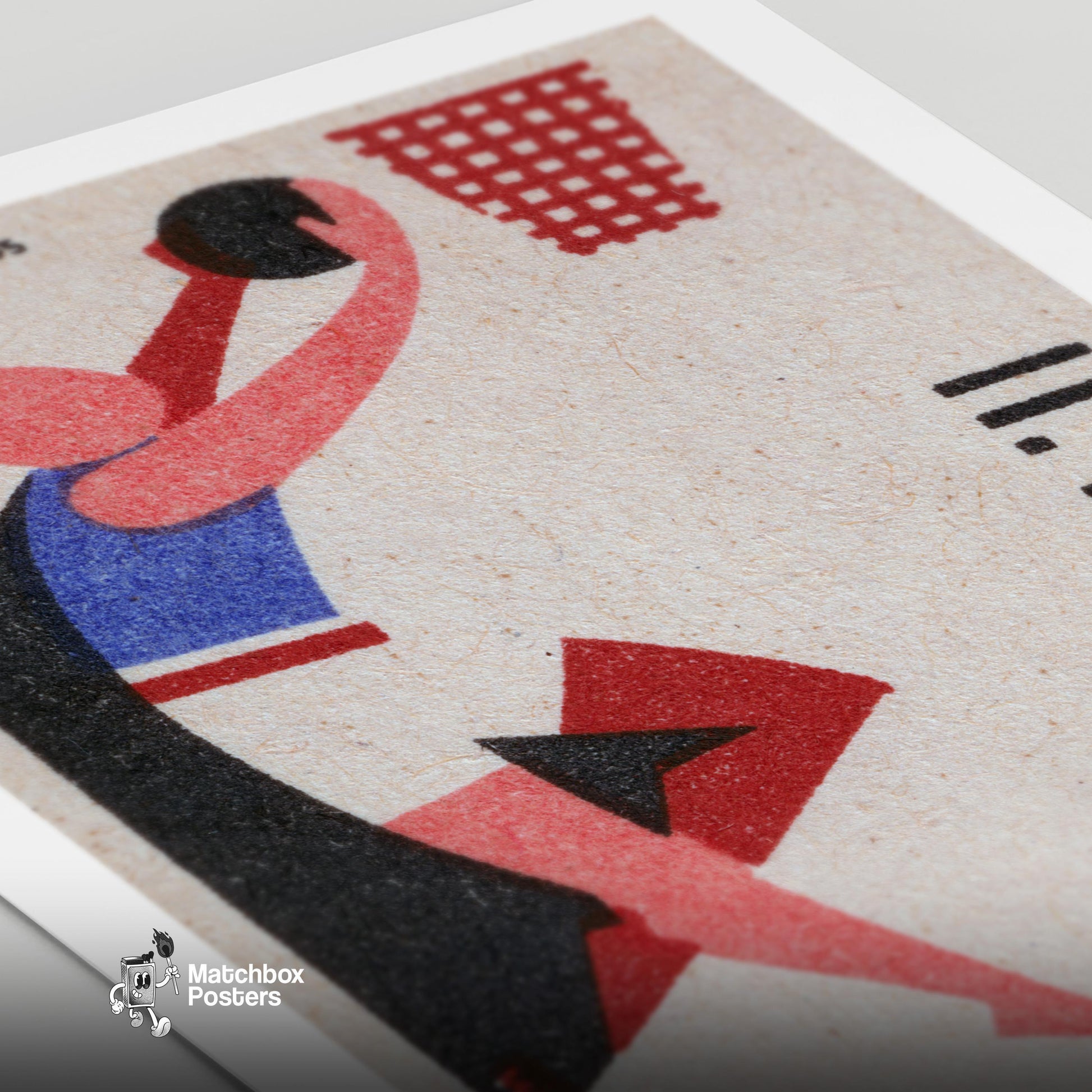 Basketball Player - vintage matchbox label print - close-up detail