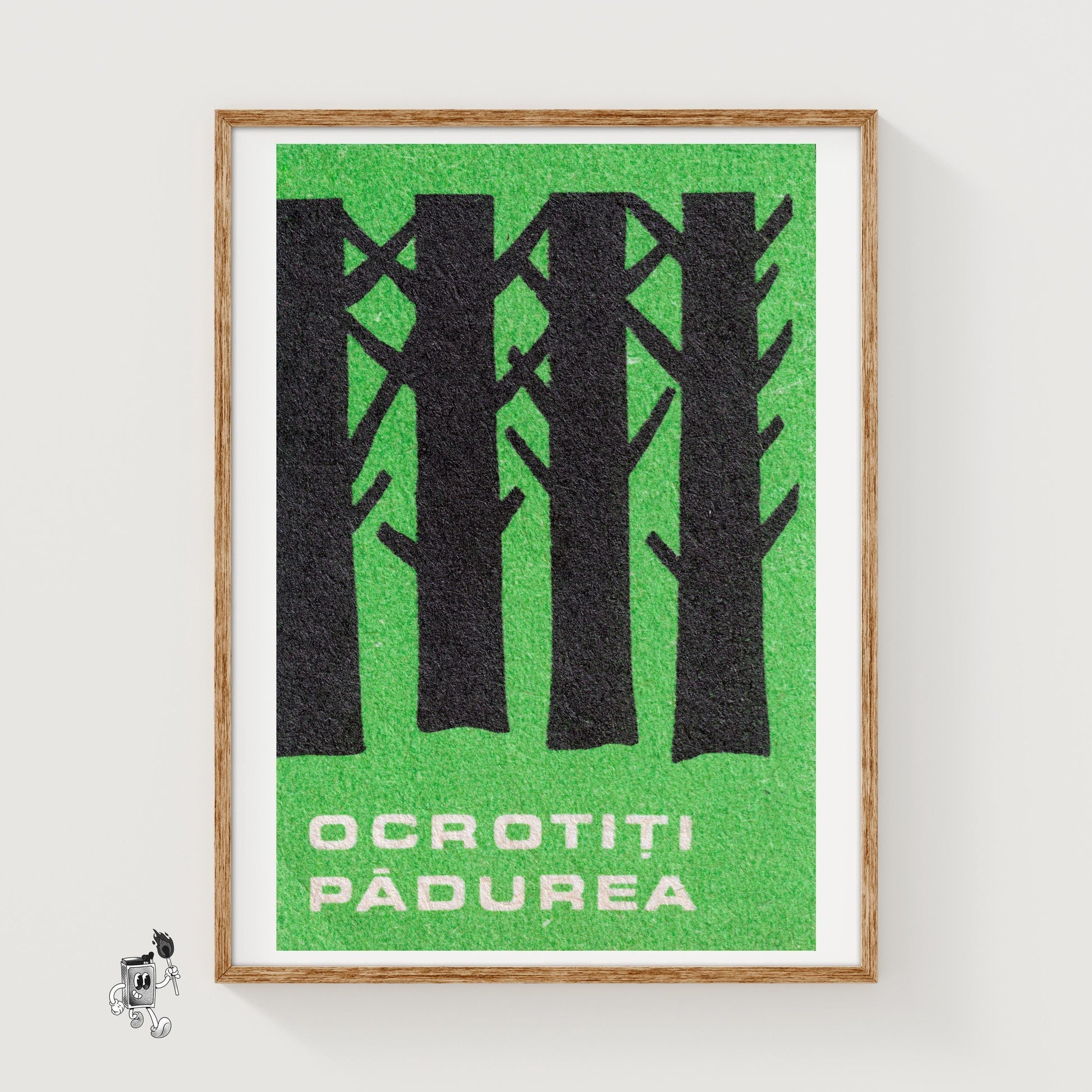 Protect the Forest - vintage matchbox label print