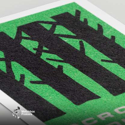 Protect the Forest - vintage matchbox label print - close-up detail