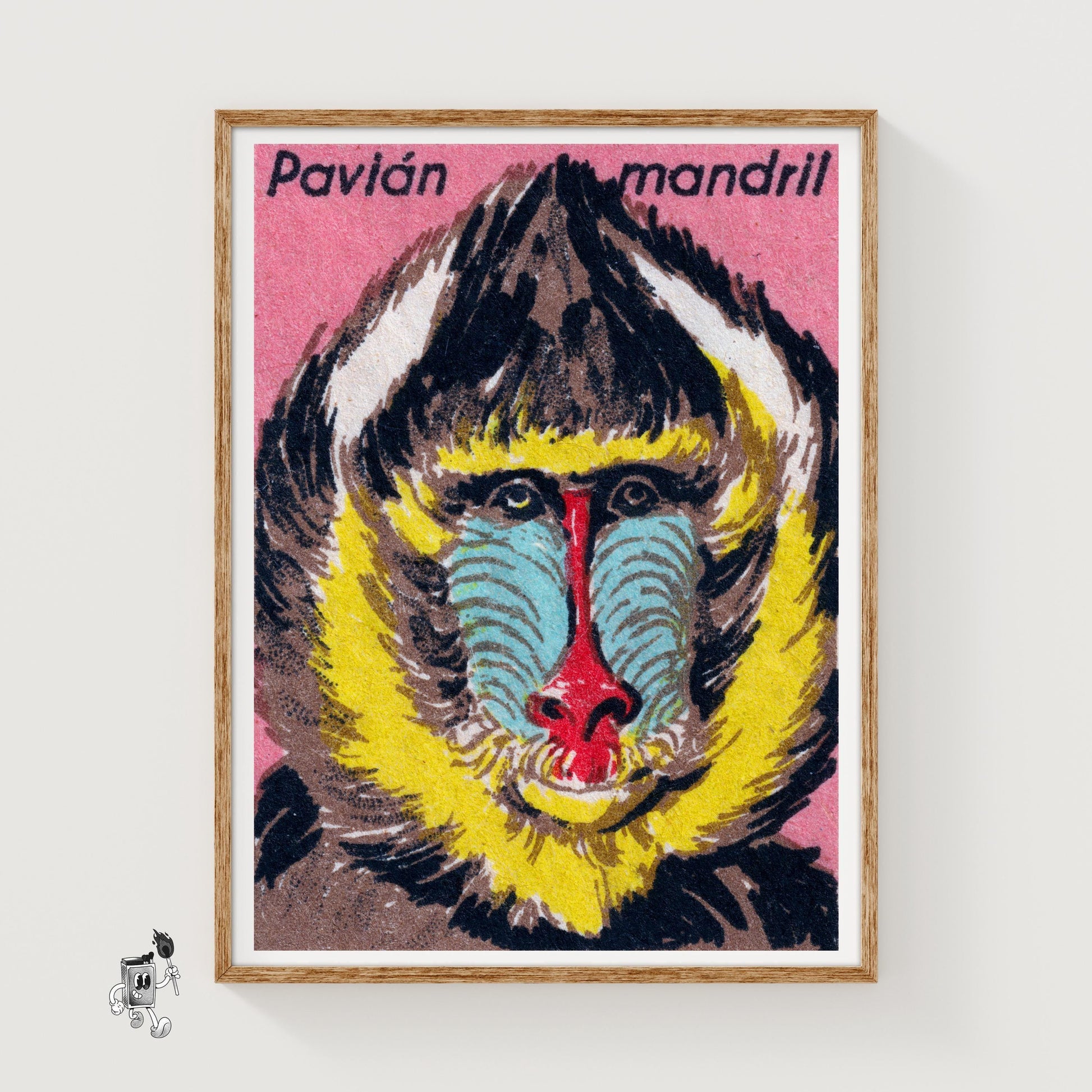 Mandrill - vintage matchbox label print