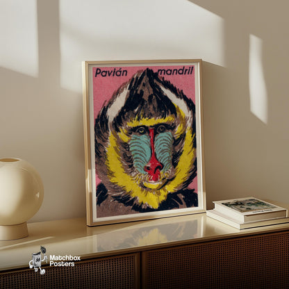 Mandrill - vintage matchbox label print - size comparison