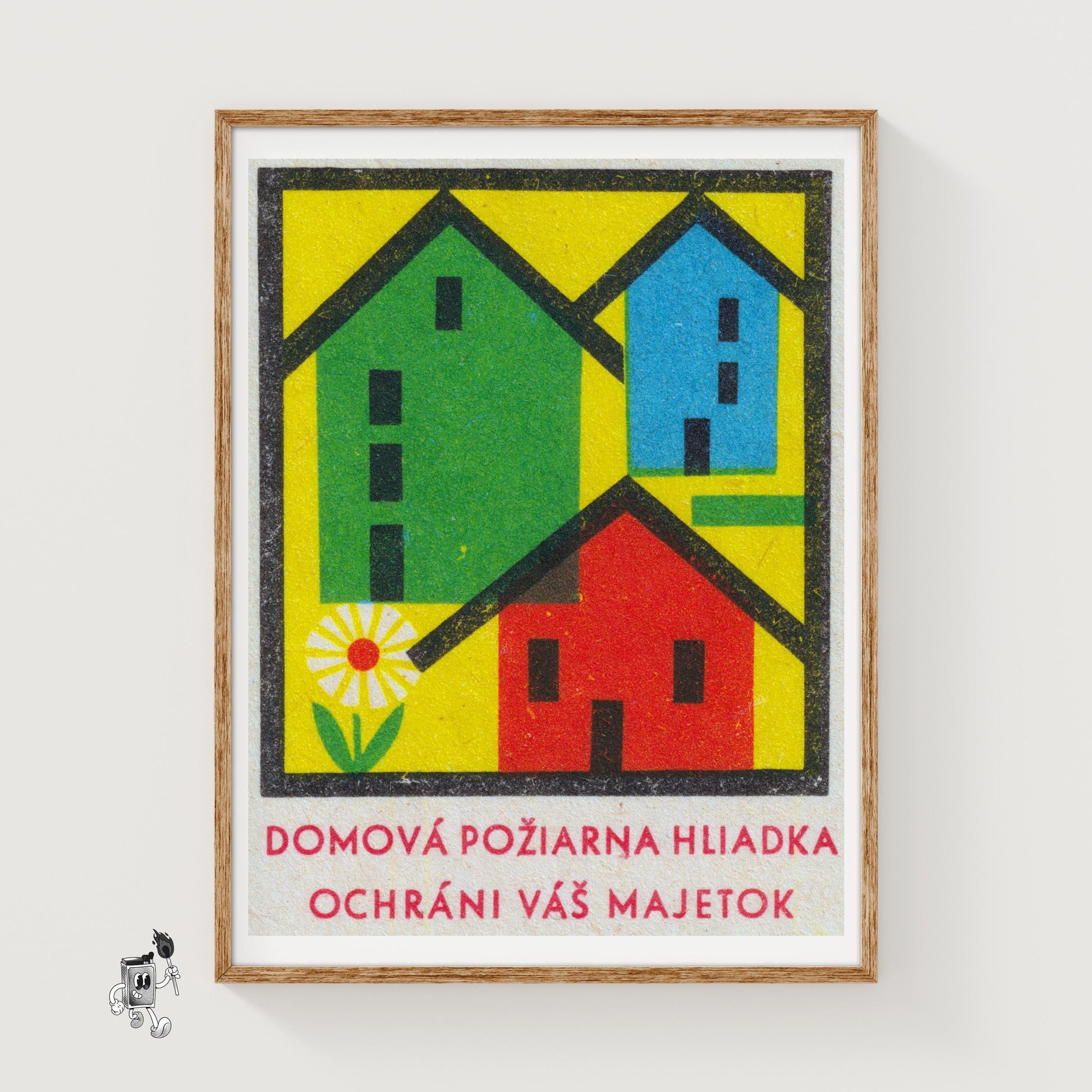 Flower Motif - vintage matchbox label print