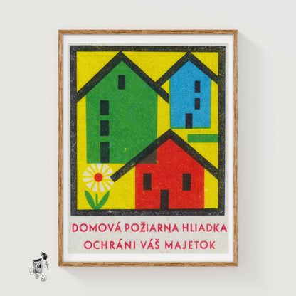 Flower Motif - vintage matchbox label print
