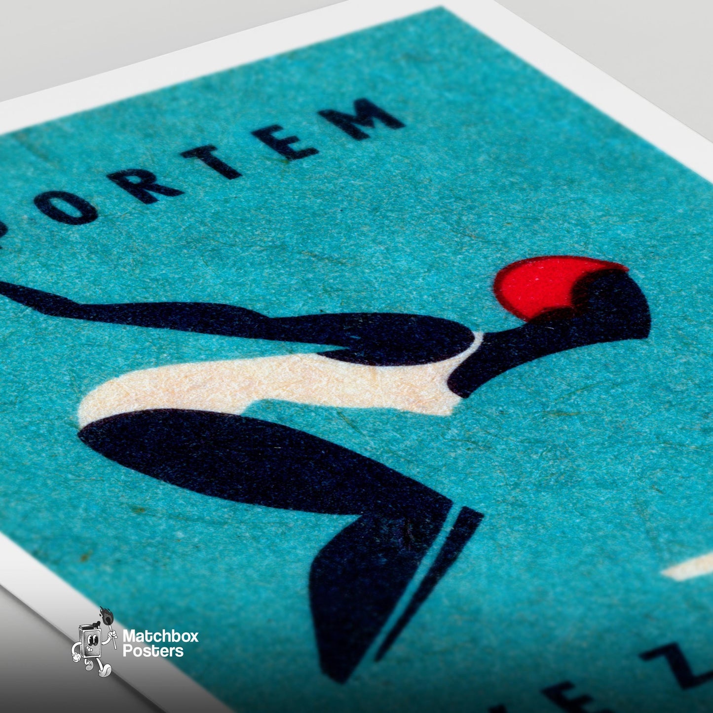 Diver - vintage matchbox label print - close-up detail