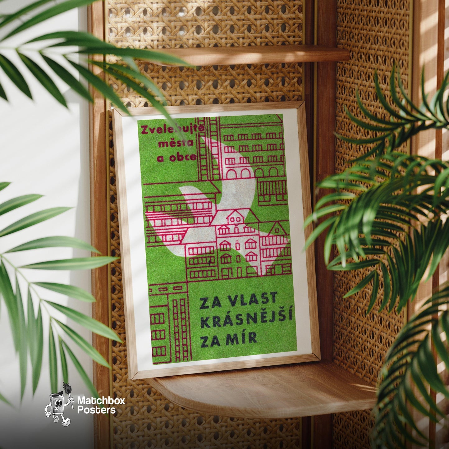 Peace for Beautiful Cities - vintage matchbox label print - office wall