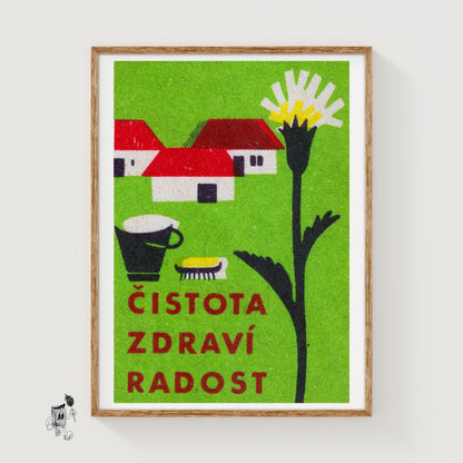House & Cleaning Items - vintage matchbox label print