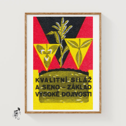 Crops Growing - vintage matchbox label print