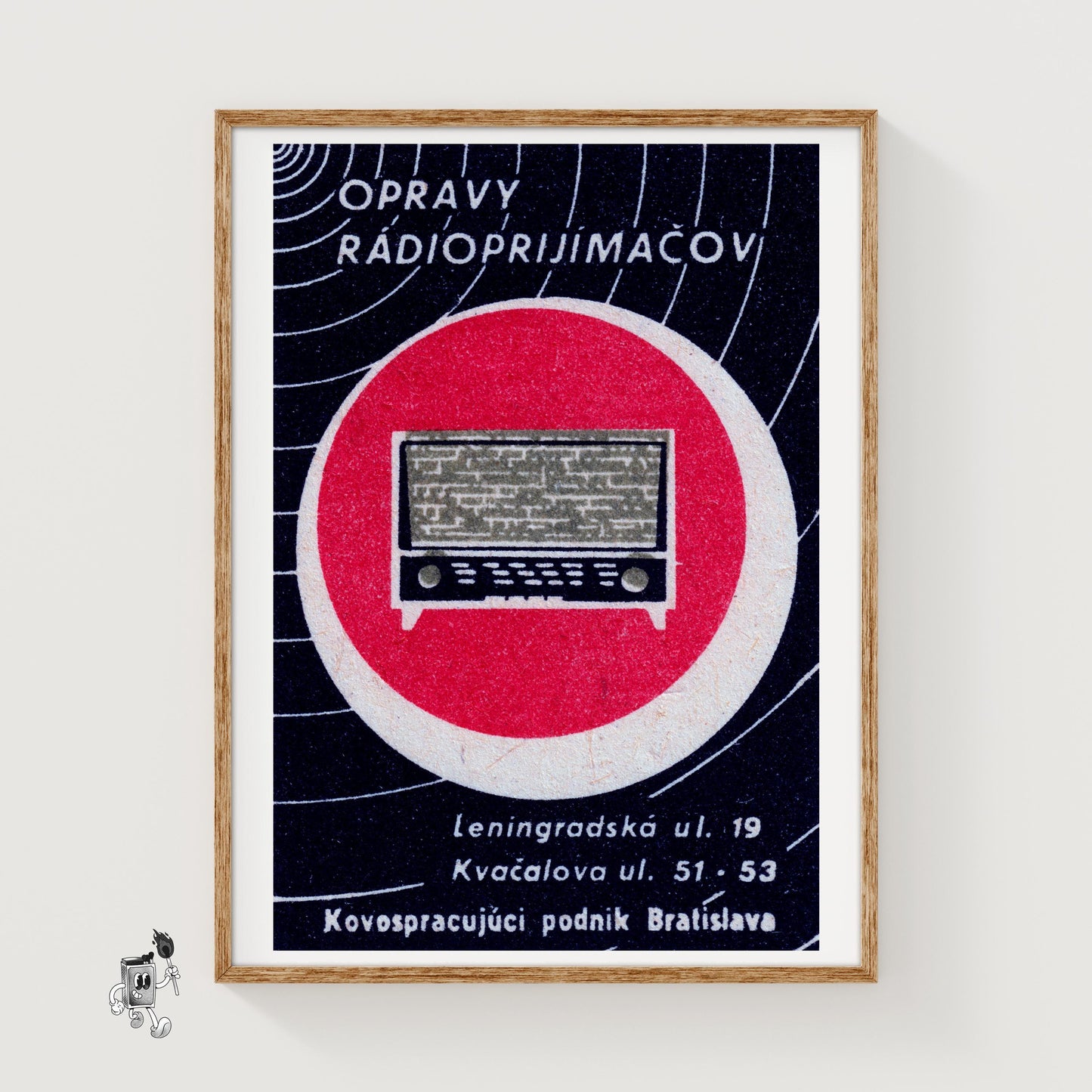 Vintage Radio - vintage matchbox label print