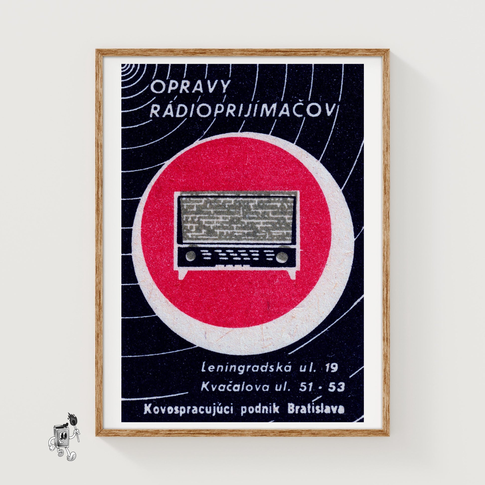 Vintage Radio - vintage matchbox label print