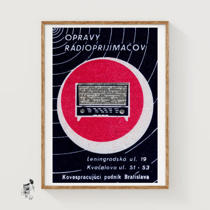 Vintage Radio - vintage matchbox label print