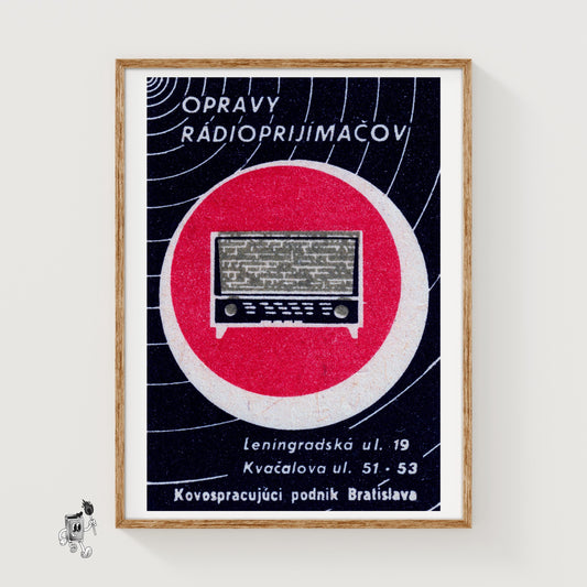 Vintage Radio - vintage matchbox label print