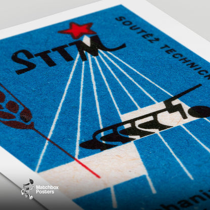 Stylized Design - vintage matchbox label print - close-up detail