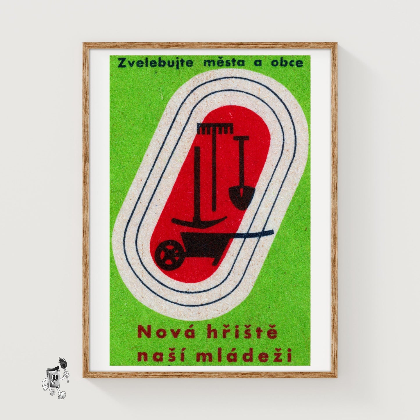 Build New Playgrounds - vintage matchbox label print