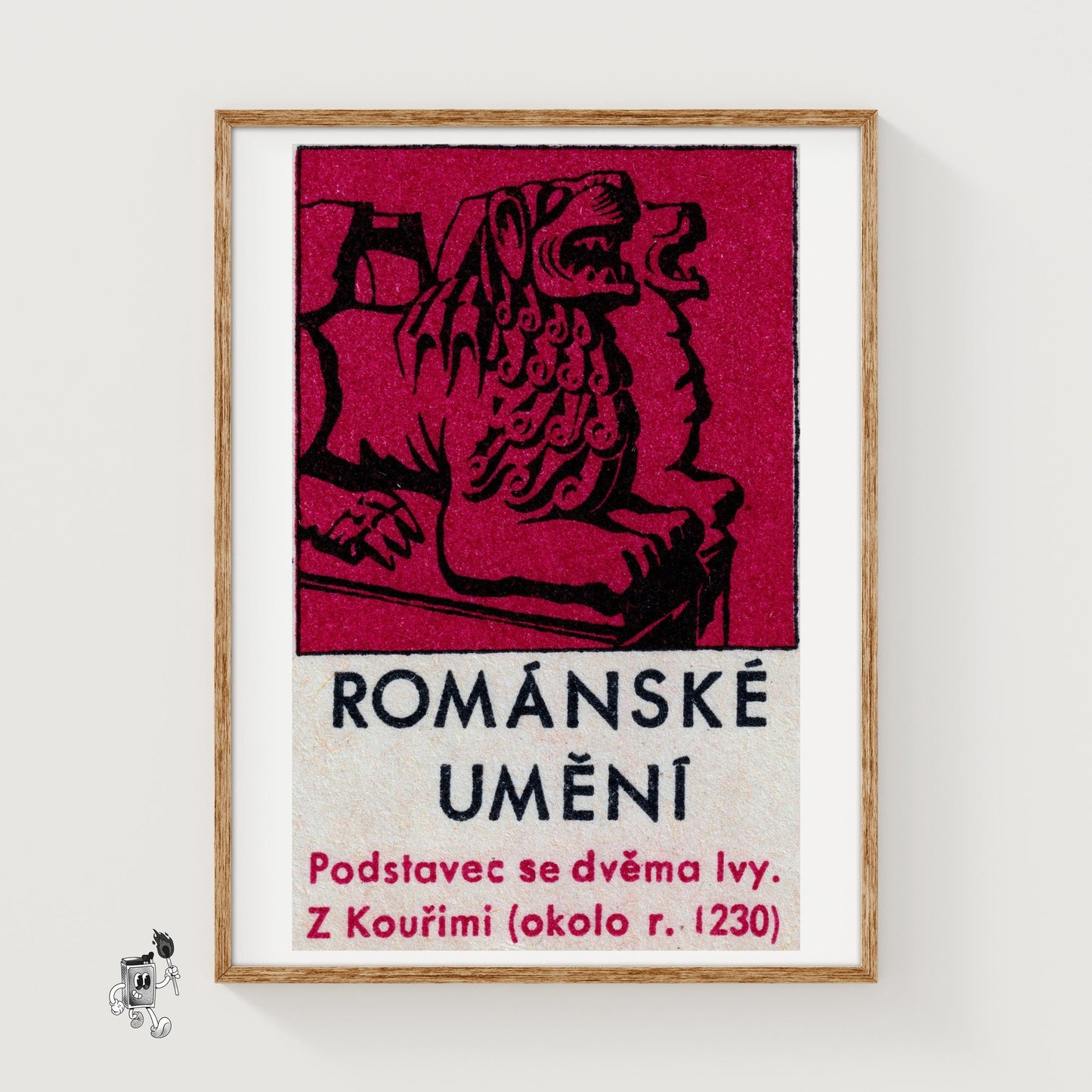 Stylized Romanesque Artwork - vintage matchbox label print