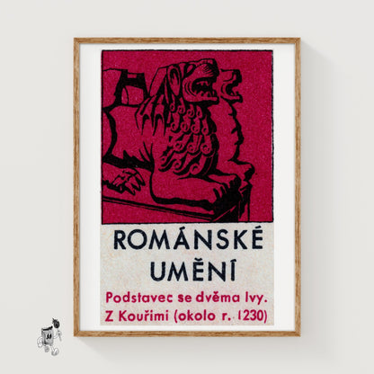 Stylized Romanesque Artwork - vintage matchbox label print