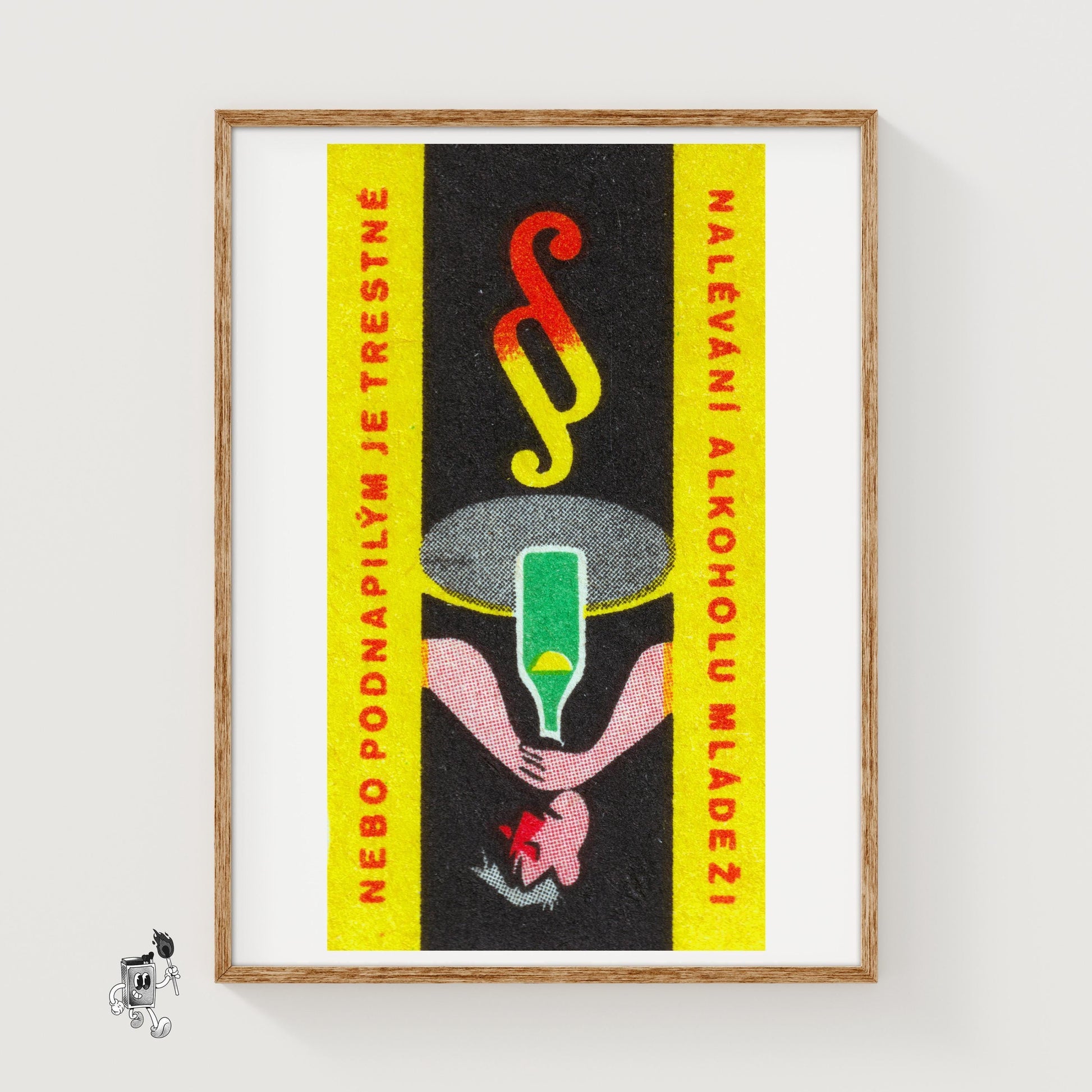 Drunken Man - vintage matchbox label print