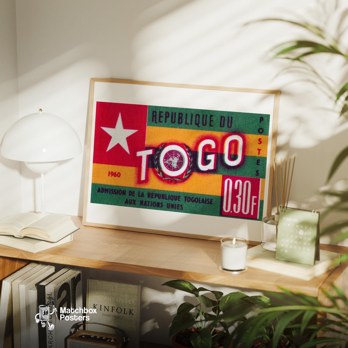 Togo Flag Togo - vintage matchbox label print - office wall