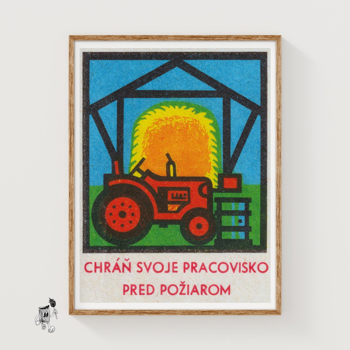 Red Tractor - vintage matchbox label print