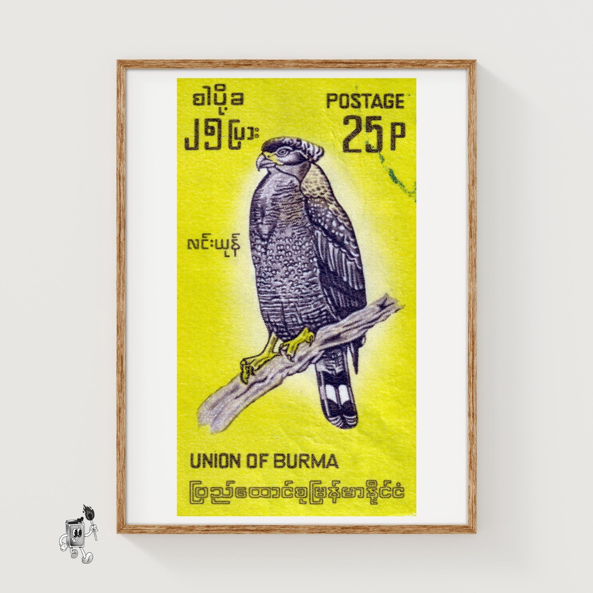 Black Hawk - vintage matchbox label print