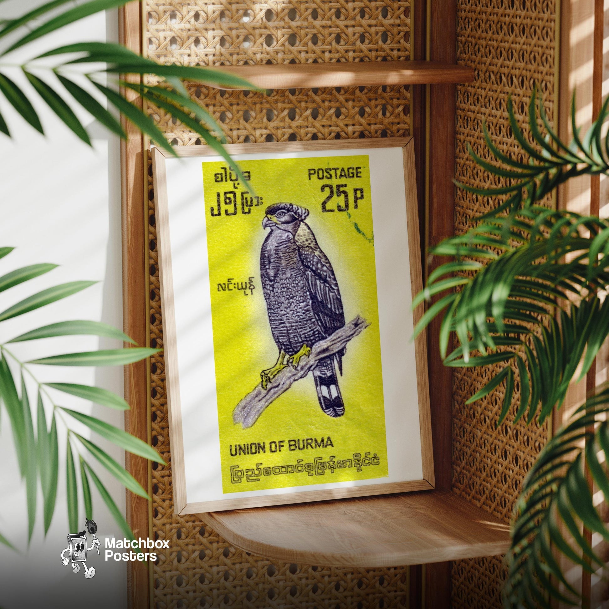 Black Hawk - vintage matchbox label print - office wall