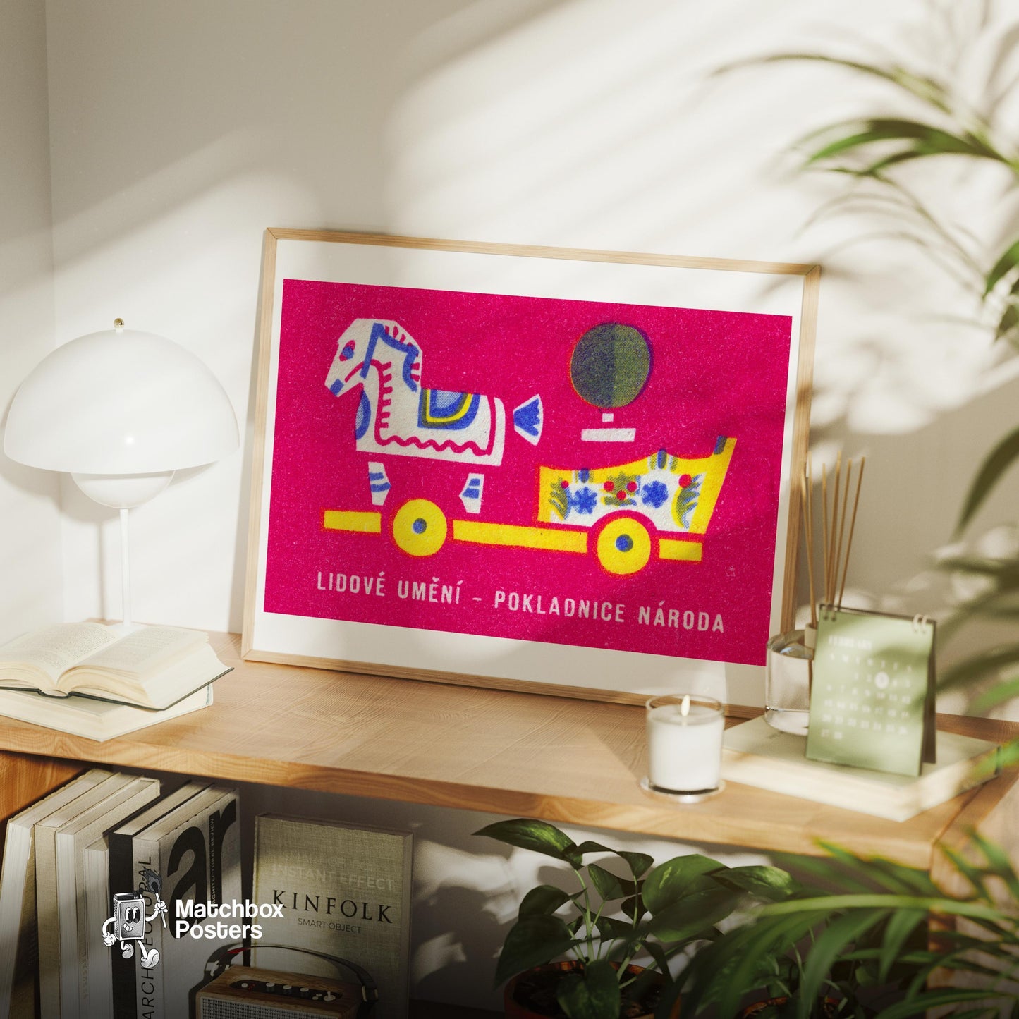 Horse and Cart - vintage matchbox label print - office wall