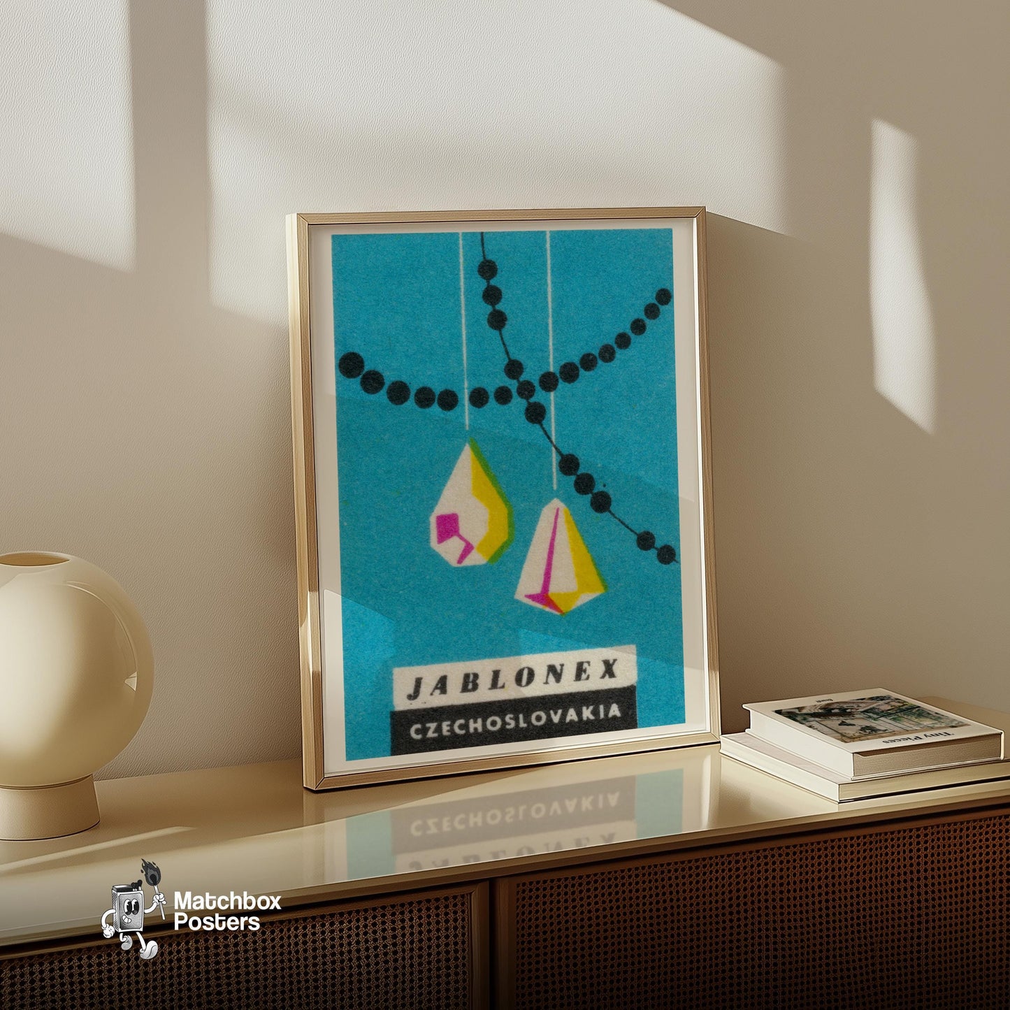 Gemstones - vintage matchbox label print - size comparison