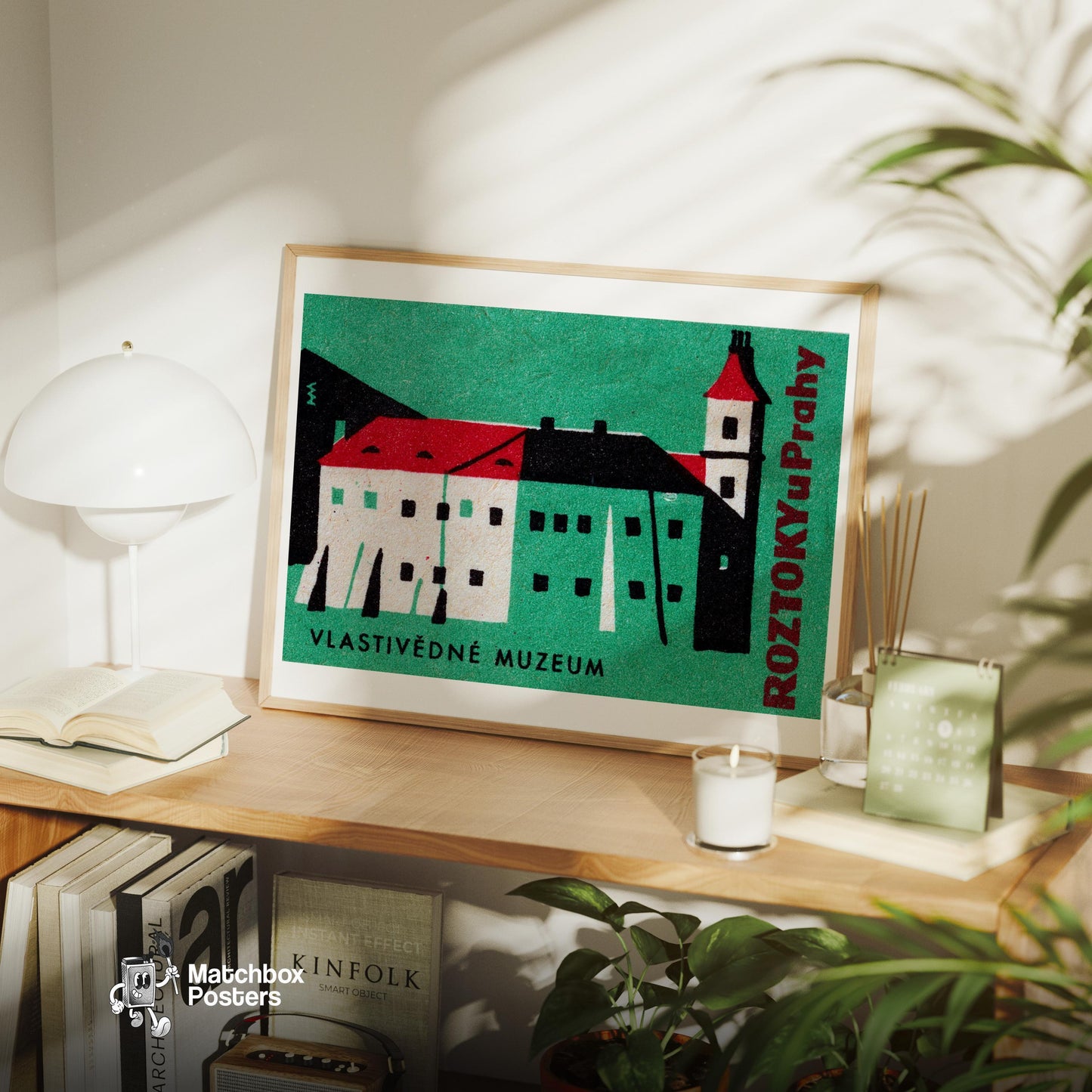 Museum - vintage matchbox label print - office wall