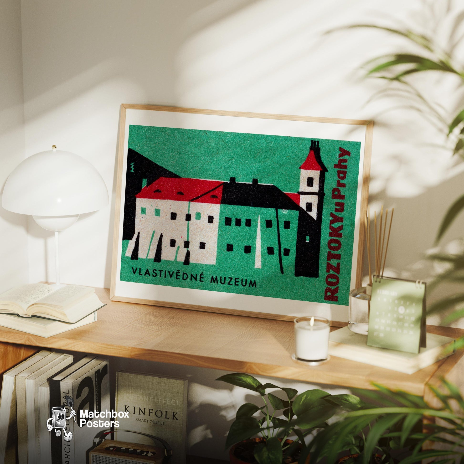 Museum - vintage matchbox label print - office wall