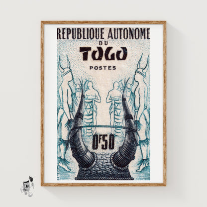 Horned Helmet - vintage matchbox label print