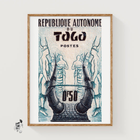 Horned Helmet - vintage matchbox label print
