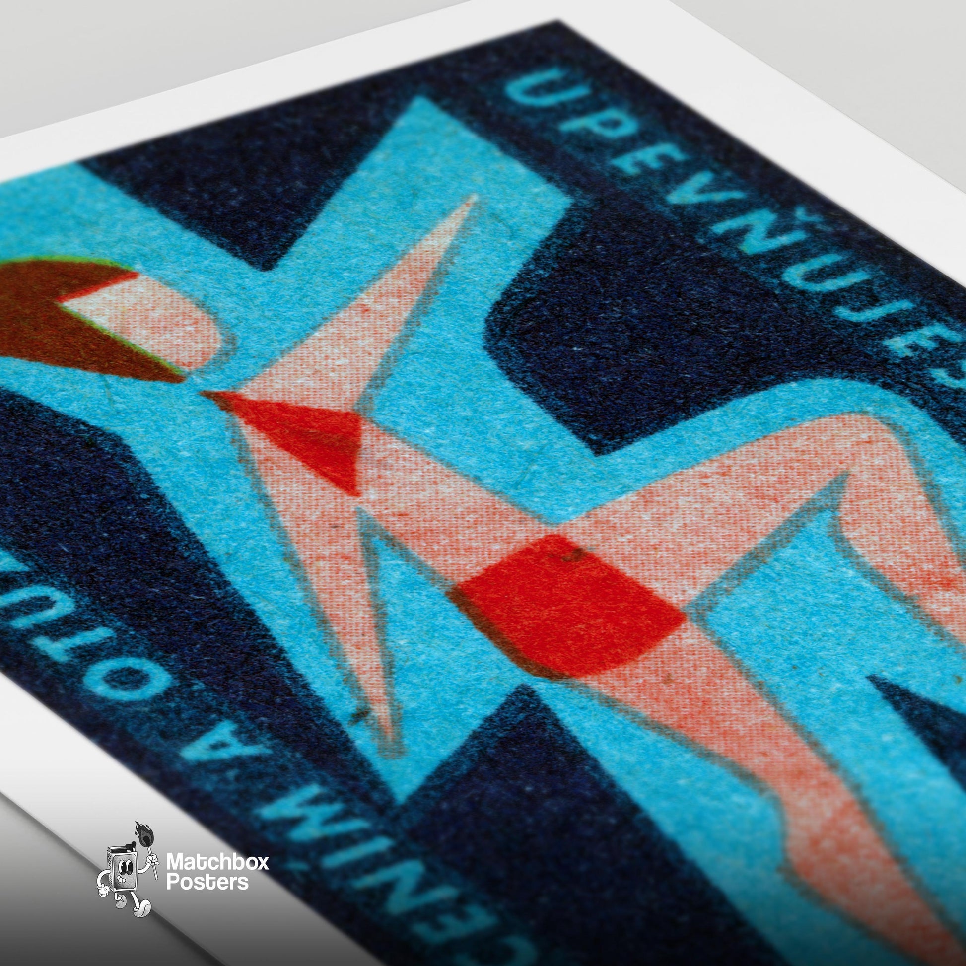 Bikini Woman - vintage matchbox label print - close-up detail