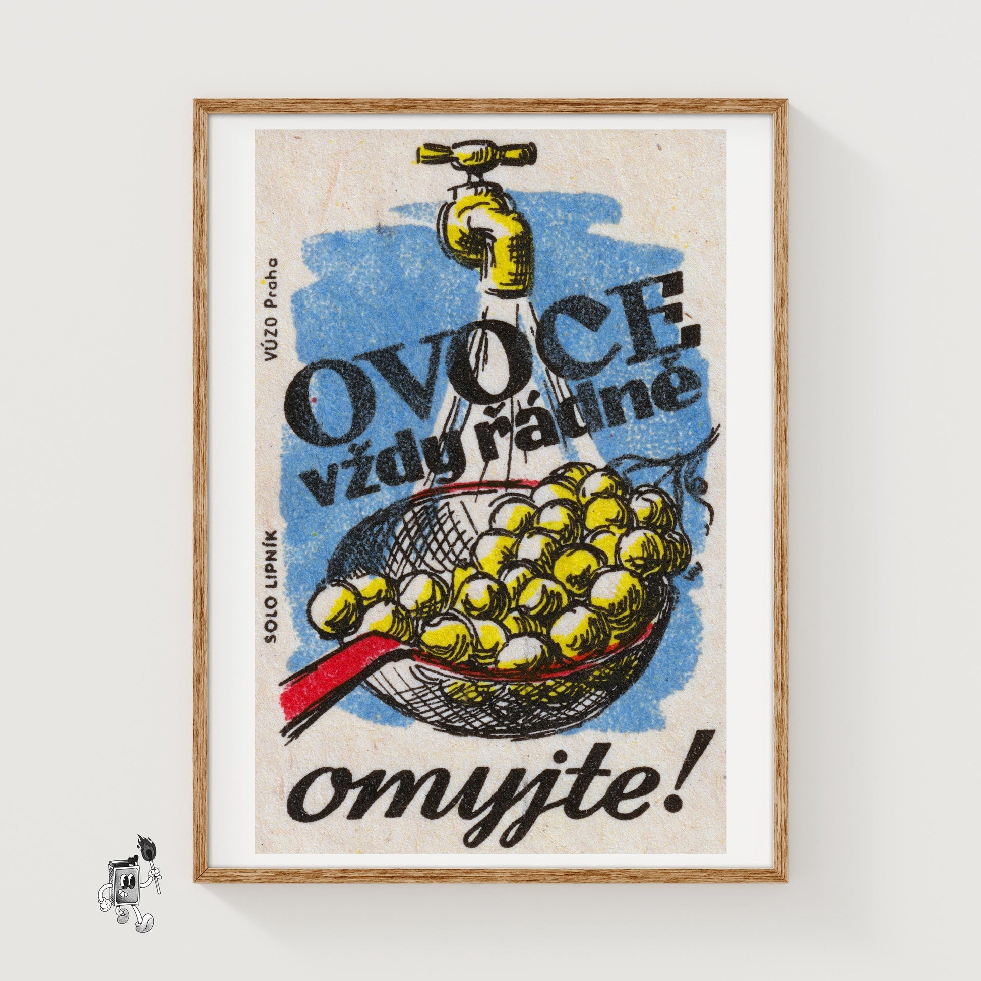 Washing Grapes - vintage matchbox label print
