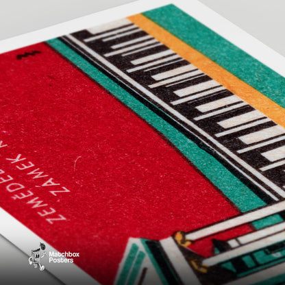 Zemedelske Museum - vintage matchbox label print - close-up detail