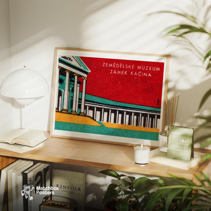 Zemedelske Museum - vintage matchbox label print - office wall