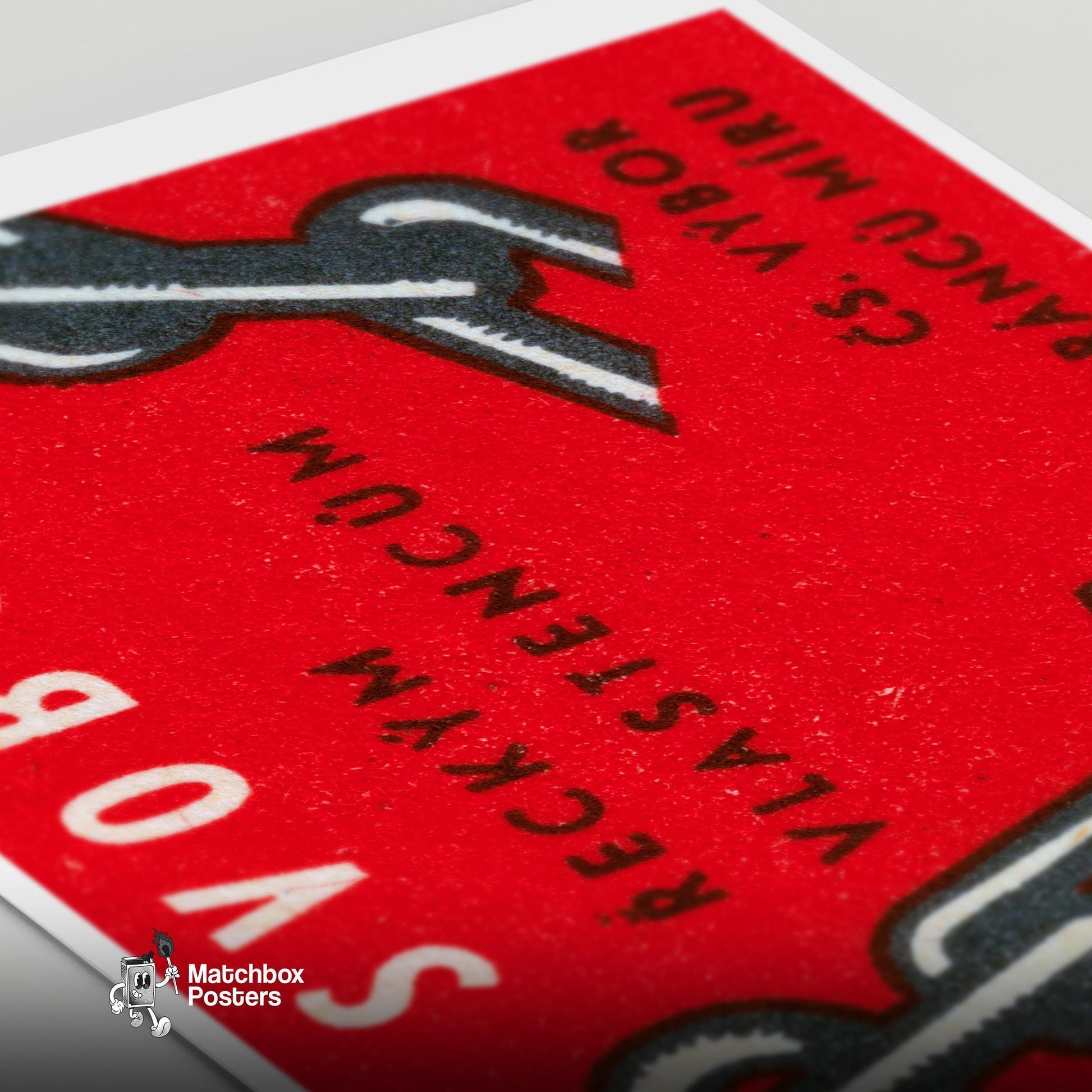 Freedom from Chain - vintage matchbox label print - close-up detail