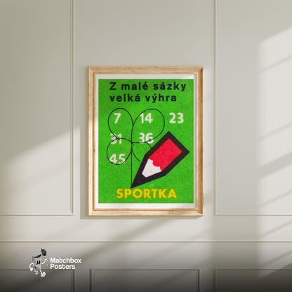 Big Win from Small Bet - vintage matchbox label print - bedroom mockup