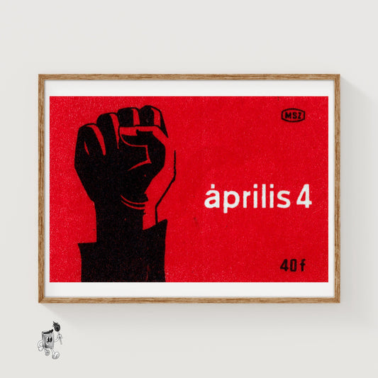 Red Fist - vintage matchbox label print