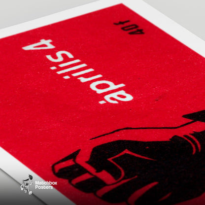 Red Fist - vintage matchbox label print - close-up detail